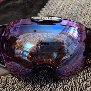 Black and Purple Ski Goggles